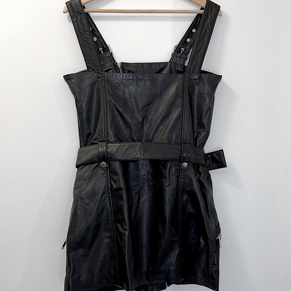 NEW ZARA LEATHER MINI DRESS - Picture 15 of 16
